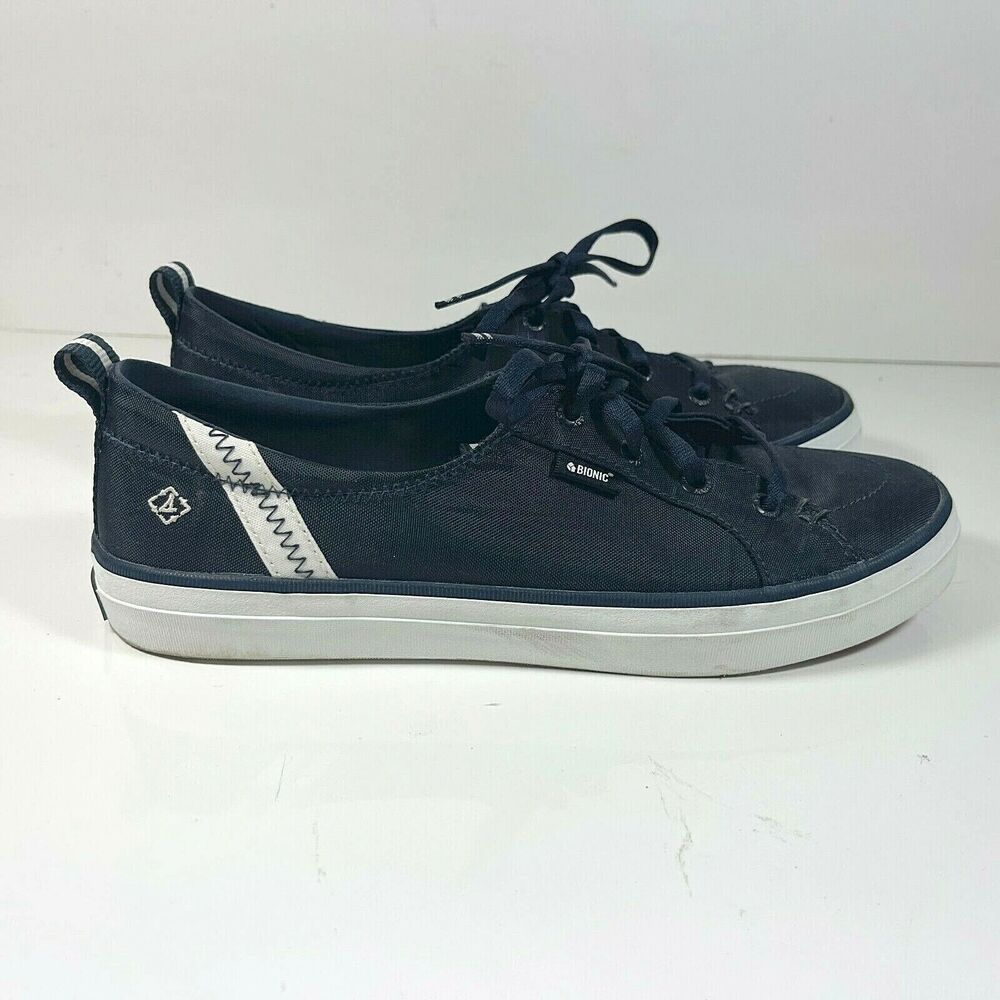 Sperry Crest‎ Vibe Bionic Sneaker Women 8.5 Lace Up Navy Blue Casual Nautical